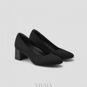 VIVAIA Almond Cap Block Heel (Tamia Block Heel) Sapatos altos pretos