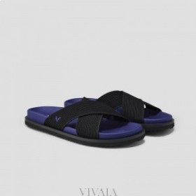  VIVAIA Criss Cross Straps Slides (Natalia) Sandálias Preto