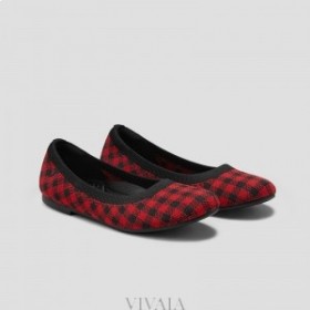  VIVAIA Round-Toe Flats (Claire) Sapatos Baixos Vermelhos