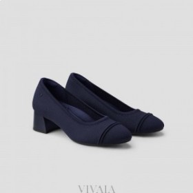  VIVAIA Round-Toe Chunky Heels (Julie Pro) Sapatos altos azul marinho