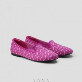  VIVAIA kerek sapka, szőtt, kötött naplopó (Audrey) alacsony cipő, Orchid Multi Chevron