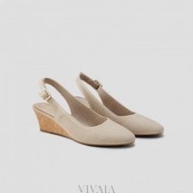  VIVAIA Mandula lábujj slingback Wedge Heel szandál (Tamia Slingback Wedge) Mandula horgolt szandál