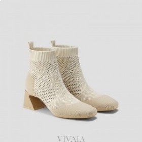 VIVAIA szögletes sapkás perforált sarkú csizma (Melissa) csizma fehér