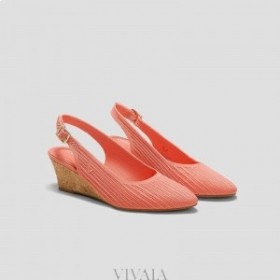 VIVAIA Almond Cap Slingback Wedge Sandals (Tamia Slingback Wedge Pro) Sandals Salmon