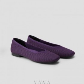  VIVAIA Négyszögletes sapkás V-Cut Flats (Margot 2.0) Lapos Cipők Padlizsán