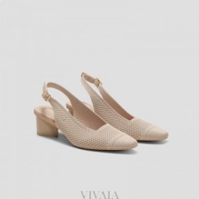 VIVAIA hegyes orrú Slingback szandál (Leah Pro) Szandál Mandula