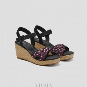  VIVAIA Kerek orrú Wedge szandál (Sally Pro) Szandál rózsaszín fekete