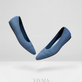  VIVAIA Hegyes sapkás Ballet Flats Lapos Cipők Kék