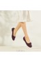  VIVAIA Round Toe Bow Flats Infoldable Bróga Maol Dearg