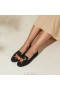  VIVAIA Loafer Bróidnithe Babhta-Toe (Audrey) Bróga Íseal Dubh