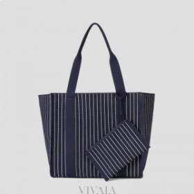  VIVAIA Sarah-Navy Uachtar Stiall Eabhair mála láimhe Navy White Stripes