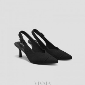 Sandals Slingback Caipín Pointe VIVAIA (Addison) Sandals Dubh