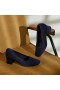 VIVAIA Scarpe alte con tacco spesso e punta quadrata (Melody) blu navy