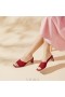  VIVAIA Square Cap Block Heel Slides (Juliet) Mules Rosso
