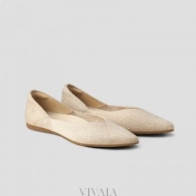  VIVAIA Scarpe basse con punta a V e taglio a V Scarpe basse Golden Almond