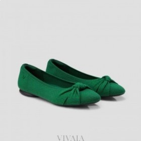  VIVAIA Almond Cap Knotted Flats (Bibi) Scarpe basse verdi
