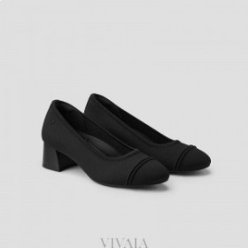  VIVAIA Scarpe col tacco alto con punta tonda e spessa (Julie Pro) nere
