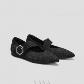  VIVAIA Mary-Jane Flats a punta (Maria) Scarpe basse nere