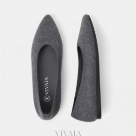  VIVAIA Scarpe basse in lana con punta a punta (speciale inverno) Scarpe basse grigie