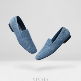  VIVAIA Mocassini con Tappo Quadrato Scarpe Basse Blu