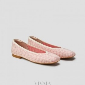  VIVAIA Square Cap V-Cut Flats (Margot 2.0) Scarpe basse rosa