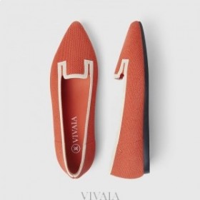  VIVAIA Scarpe basse con motivo a punta e cappuccio arancione