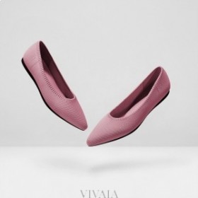 VIVAIA ポインテッドキャップ バレエフラット フラットシューズ ピンク