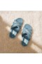  VIVAIA Furry Criss-Cross Strap Slippers (Hannah) Mules Blue