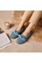  VIVAIA Rund-Toe Resirkulert Faux Fur Loafers Blå