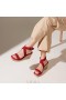  VIVAIA Square-Toe Slingback Wedge Sandaler (Lyla) Sandaler Rød