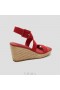  VIVAIA Square-Toe Slingback Wedge Sandaler (Lyla) Sandaler Rød