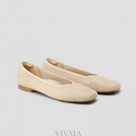  VIVAIA Square Cap V-Cut Flats (Margot 2.0) Flat Shoes Golden Mandel