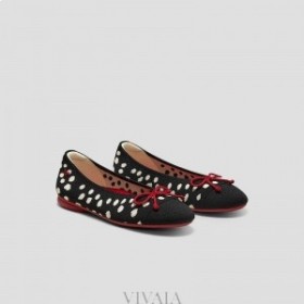  VIVAIA Girls' Almond Cap Sløyfe Flats (Tiana Kids) Flat Shoes Abstrakte prikker