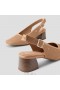  Sandały VIVAIA Square-Toe Block heels (Melody Slingback) Nutmeg