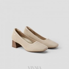  VIVAIA Square-Toe Chunky Heels (Melody Pro) Wysokie Buty Migdałowe