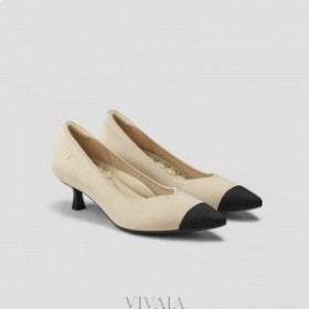  VIVAIA Szpiczaste Obcasy typu Kitten (Scarlett) Wysokie Buty Białe Czarne