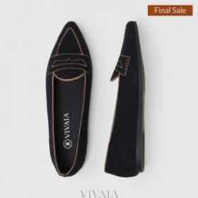  VIVAIA Pointed Cap Patterned Flats (Winter Special) Płaskie buty Coffee Black