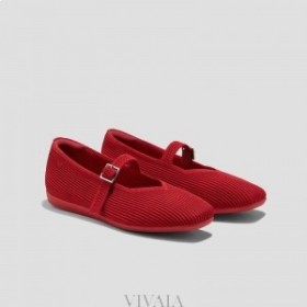 VIVAIA Buty do biegania Square Cap Mary-Jane (Margot Walker Mary-Jane) Buty płaskie czerwone
