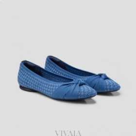  VIVAIA Almond Cap Knotted Flats (Bibi) Płaskie buty Denim Woven