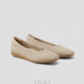 VIVAIA Buty do biegania Square Cap V-Cut Flats (Margot Walker) Buty płaskie Almond