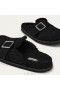  VIVAIA Papuci de lână cu vârf rotund (alun) Mules Black