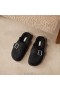  VIVAIA Papuci de lână cu vârf rotund (alun) Mules Black