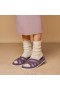  VIVAIA Papuci Furry Criss-Cross Strap (Hannah) Mules Vinete