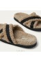  VIVAIA Papuci Furry Criss-Cross Strap (Hannah) Mules Latte