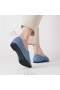  VIVAIA Ascuțit Cap V-Cut Flats Pantofi Plati Albastru
