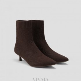  Cizme VIVAIA cu șapcă ascuțită (Sophia) Cizme ciocolată neagră