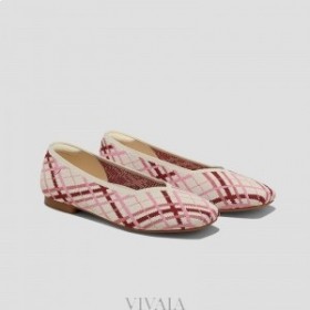  VIVAIA Square Cap V-Cut Flats (Margot 2.0) Flat Shoes Red