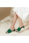  Sandále VIVAIA Square-Toe Block Heel Slides (Jade) Zelené