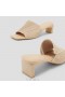  Sandále VIVAIA Square-Toe Block Heel Slides (Jade) Mandľové