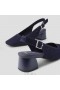  Sandále VIVAIA Square-Toe Block Heels (Melody Slingback) Navy